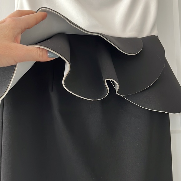 ASOS Brand Strapless Scuba Peplum Dress. - Picture 2 of 6